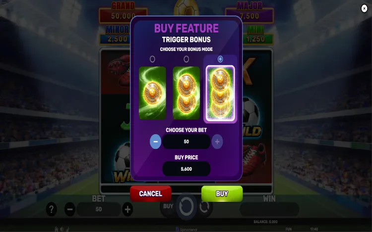 Kickoff Kings – Hold & Hit 3x3 -  Buy Feature