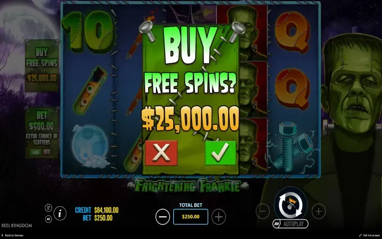 Frightening Frankie - Buy Free Spins Feature