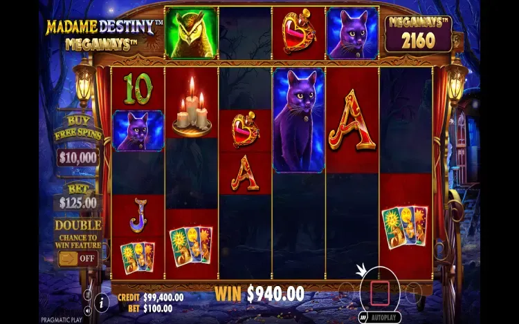 Madame Destiny Megaways - Cascading Reels Feature