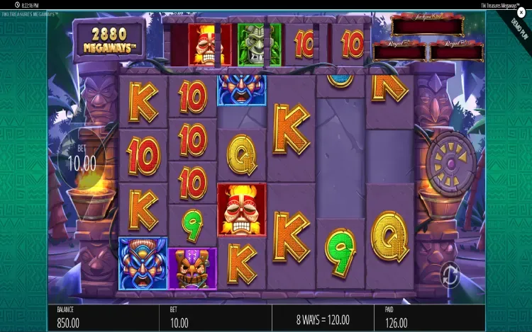 Tiki Treasures Megaways - Cascading Reels Feature