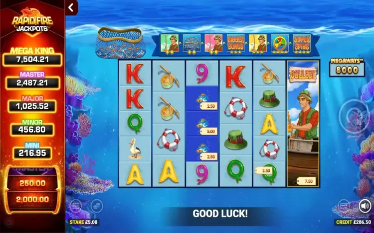 Fishin’ Frenzy Even Bigger Fish 3 Megaways Rapid Fire - Cash Collect Feature