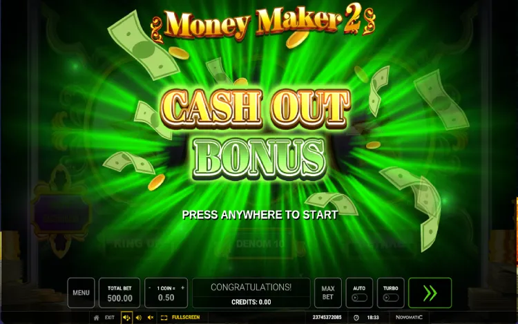 Money Maker 2 - Cash Out Bonus Feature
