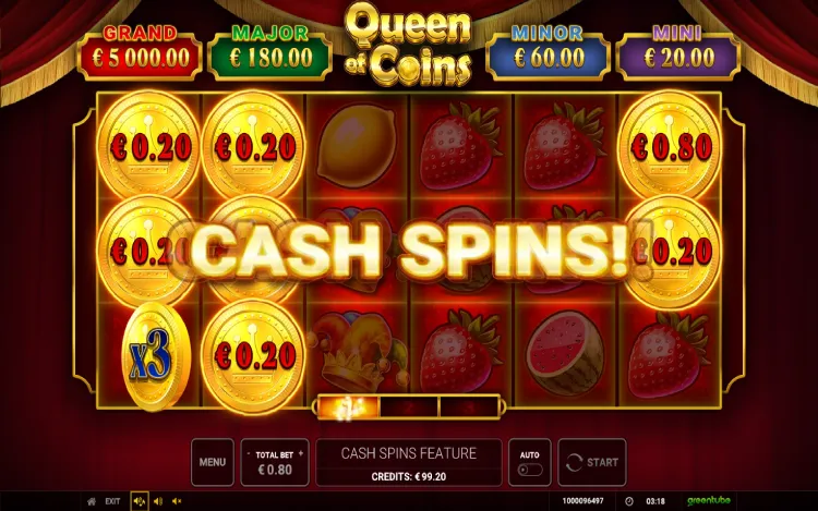 Queen of Coins - Cash Spins Feature