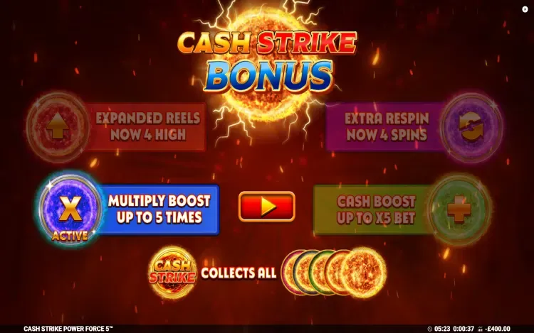 Cash Strike Power Force 5 -  Cash Strike Bonus Feature