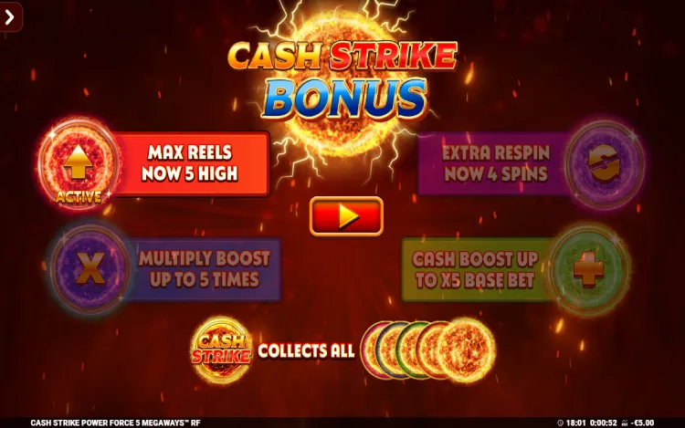 Cash Strike Power Forces 5 Megaways - Cash Strike Bonus Feature
