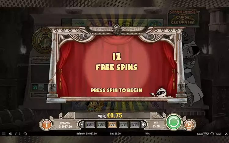 Charlie Chance and the Curse of Cleopatra Bonus Features - Free Spins