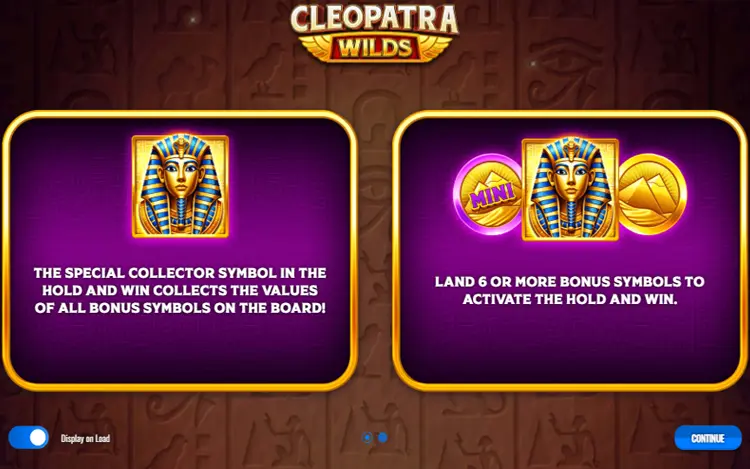 Cleopatra Wilds Hold and Win Feature