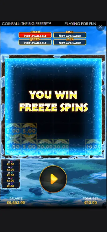 Coinfall The Big Freeze - Mobile Bonus Game