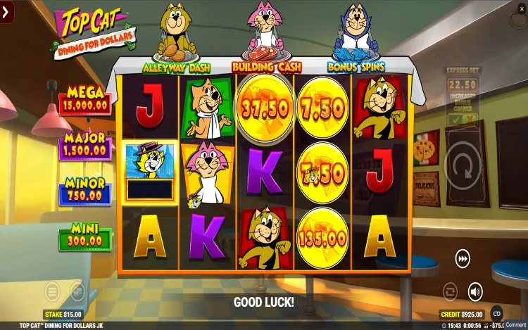 Top Cat Dining For Dollars Jackpot King - Collect Feature