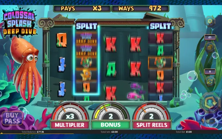 Colossal Splash Deep Dive Bonus Features - Turbo Reels