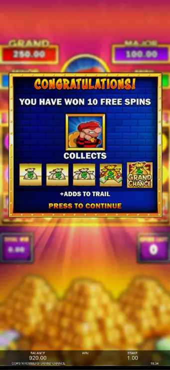 Cops 'n' Robbers Grand Chance - Mobile Bonus