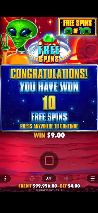 Cosmic Cash - Mobile Bonus