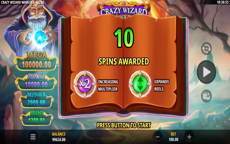 Crazy Wizard Warlocks Wilds - Mobile Bonus Game