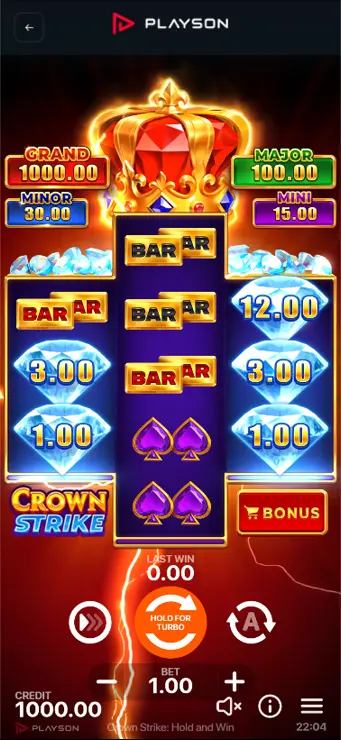 Crown Strike Hold and Win - Base Game Mobile Feature