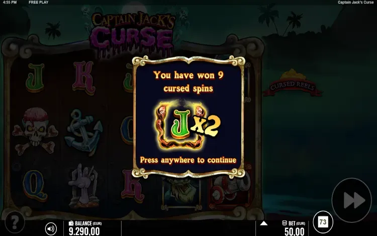 Captain Jack’s Curse - Cursed Reels Feature