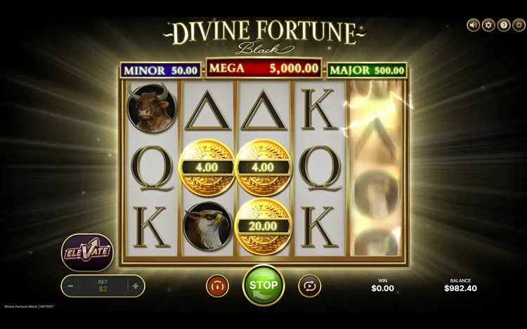 Divine Fortune Black - Respins and Expanding Symbols