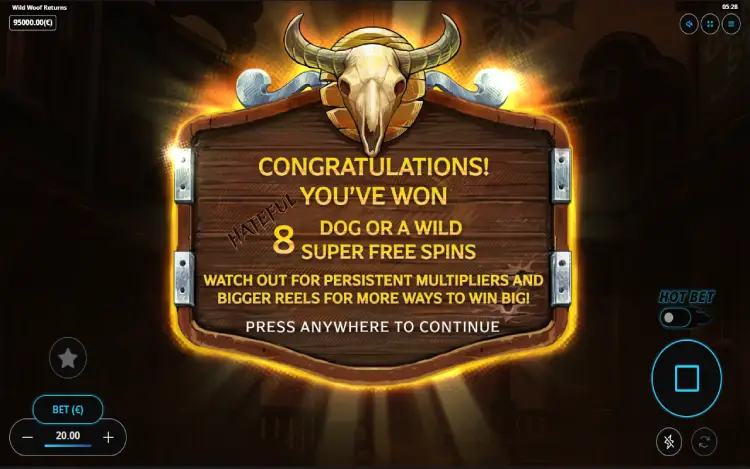 Wild Woof Returns - Dog or a Wild Free Spins Feature