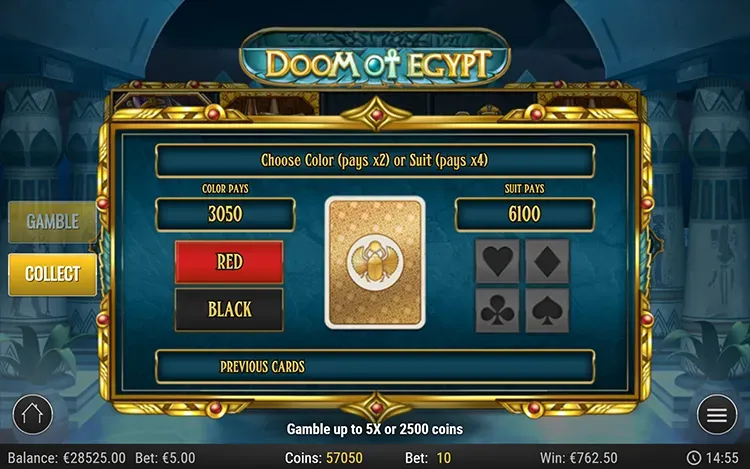 Doom of Egypt - Gamble Feature