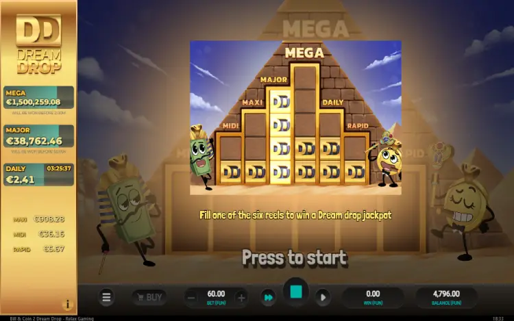 Bill & Coin 2 Dreamdrop - Dream Drop Jackpot Bonus Feature