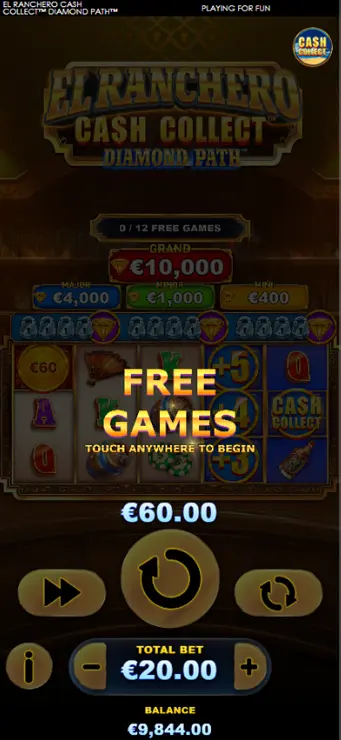 El Ranchero Cash Collect Diamond Path - Mobile Bonus