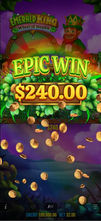 Emerald King Wheel of Wealth - Mobile Win
