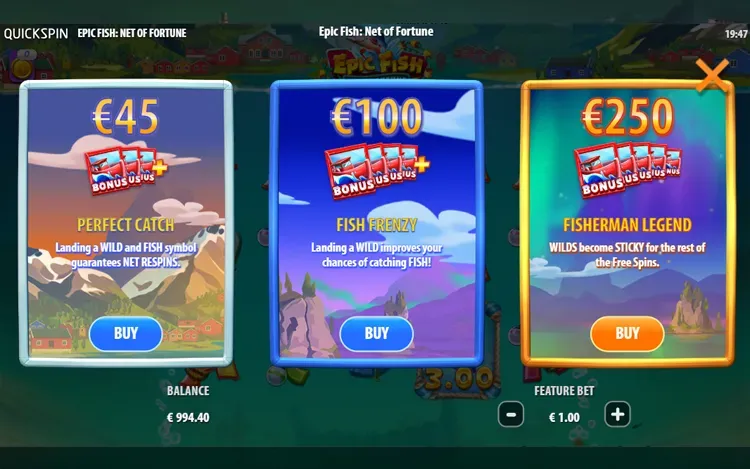 Epic Fish Net of Fortune - Extra Bet & Feature Buy