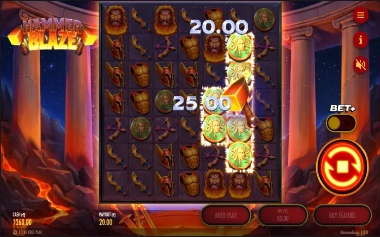 Hammerblaze - Exploding Wild Symbol Feature