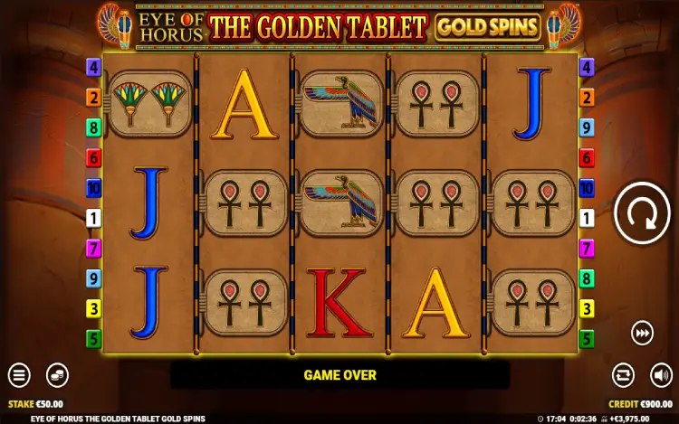Eye of Horus Golden Tablet Gold Spins - Mobile Base Game