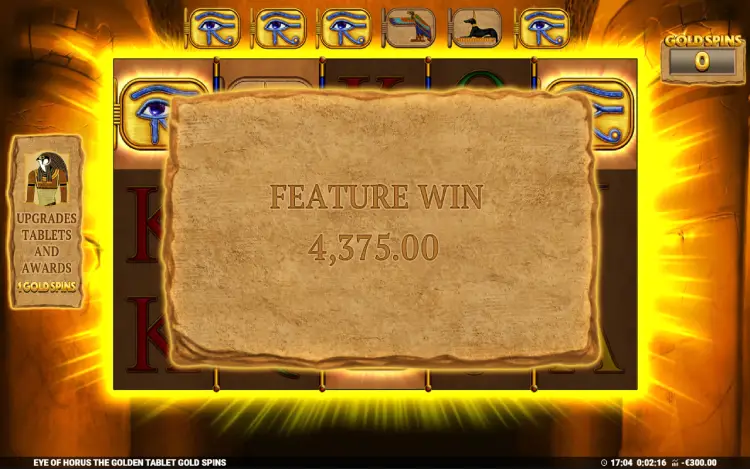 Eye of Horus Golden Tablet Gold Spins - Mobile Simple Win