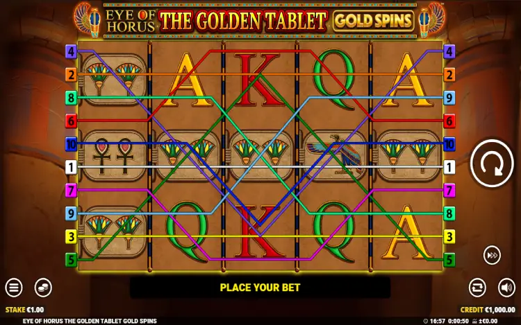 Eye of Horus Golden Tablet Gold Spins - RTP and Wagering