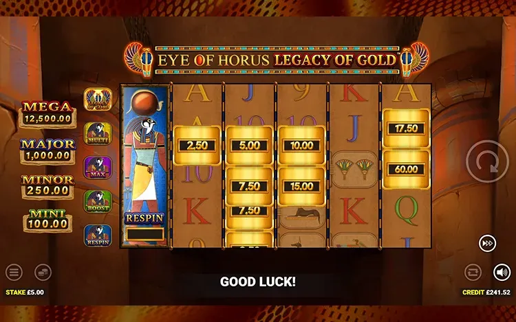 Eye of Horus Legacy of Gold - RTP and Wagering