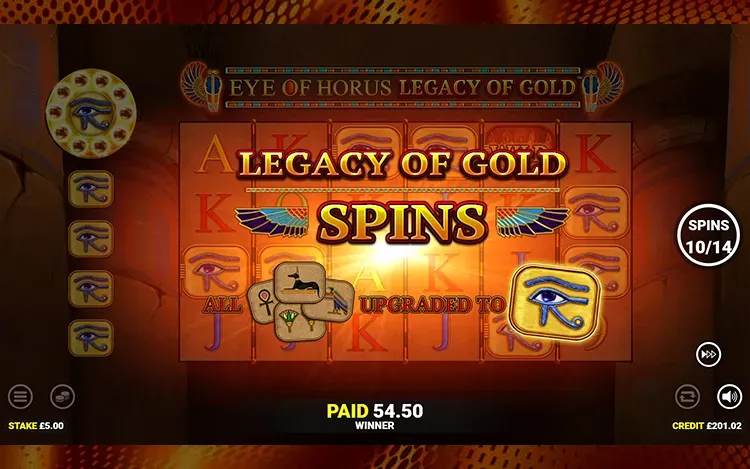Eye of Horus Legacy of Gold - Unlock Game Upgrades