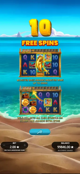 Fish Tales Monster Bass 10000 - Mobile Bonus
