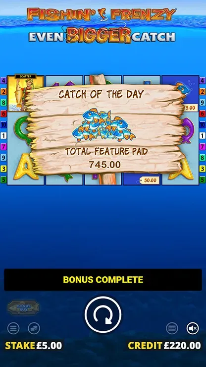 Fishin Frenzy Even Bigger Catch - Mobile Simple Win