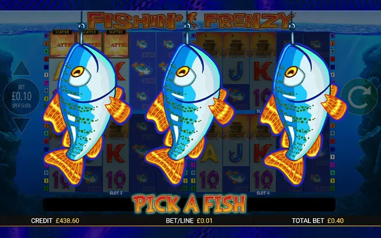 Fishin Frenzy Power 4 Slots Bonus Features - Fisherman Free Spins