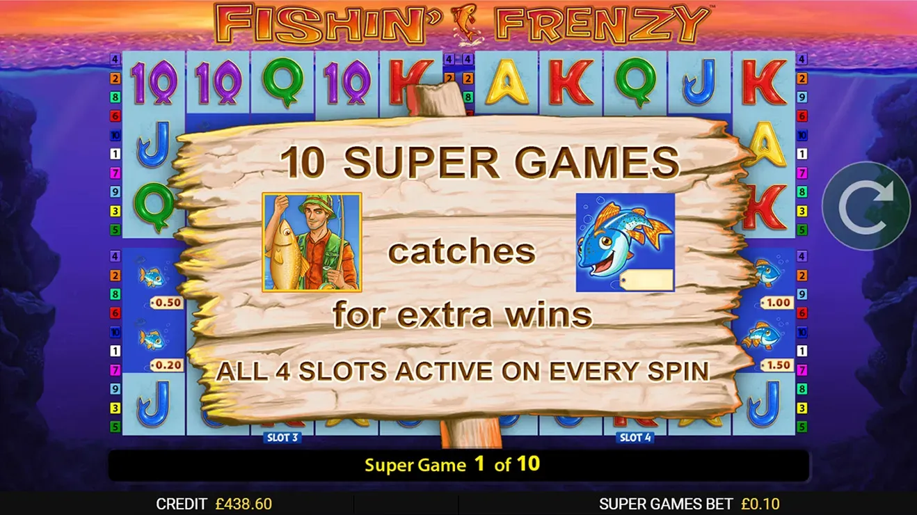 Fishin Frenzy Power 4 Slots Mobile Features - Bonus Game