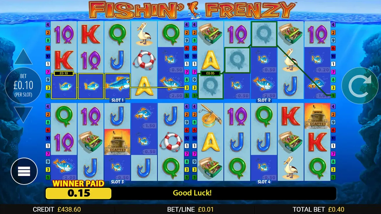 Fishin Frenzy Power 4 Slots Mobile Features - Simple Win