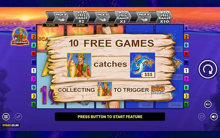 Fishin Frenzy: The Big Splash Bonus Features - Free Spins