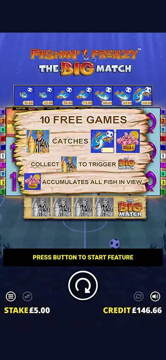 Fishin Frenzy the Big Match - Mobile Bonus