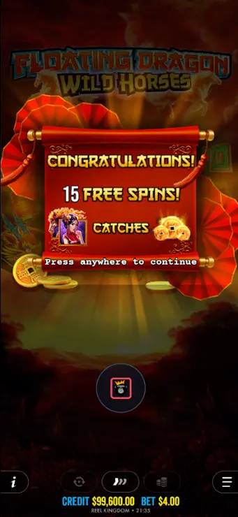 Floating Dragon Wild Horses - Mobile Bonus