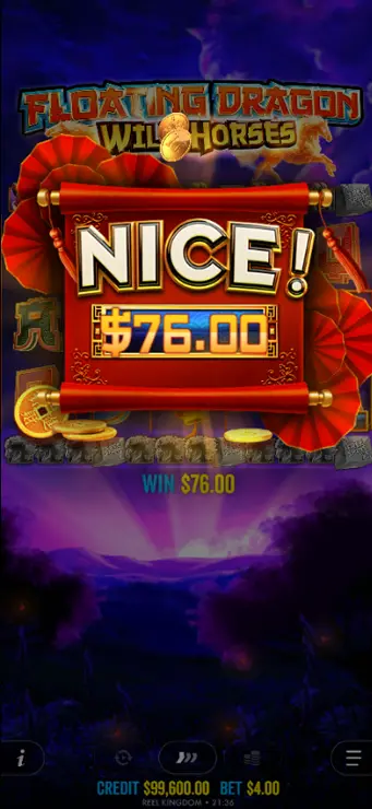 Floating Dragon Wild Horses - Mobile Win