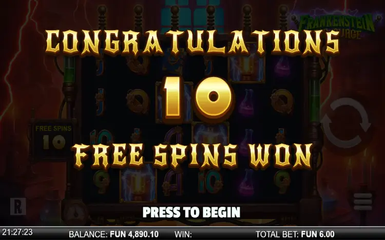 Frankenstein Wild Surge - Mobile Bonus Game
