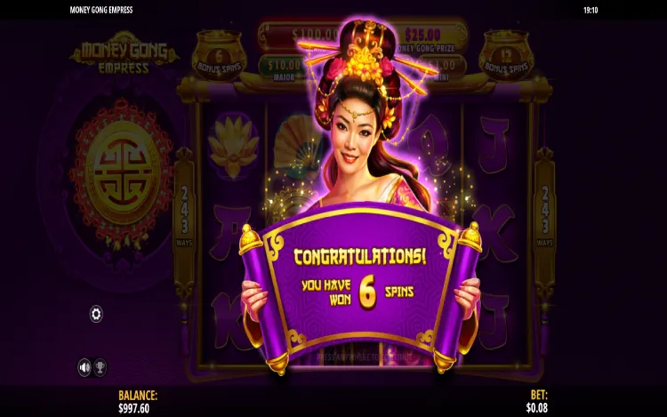 Money Gong Empress - Free Spins Feature