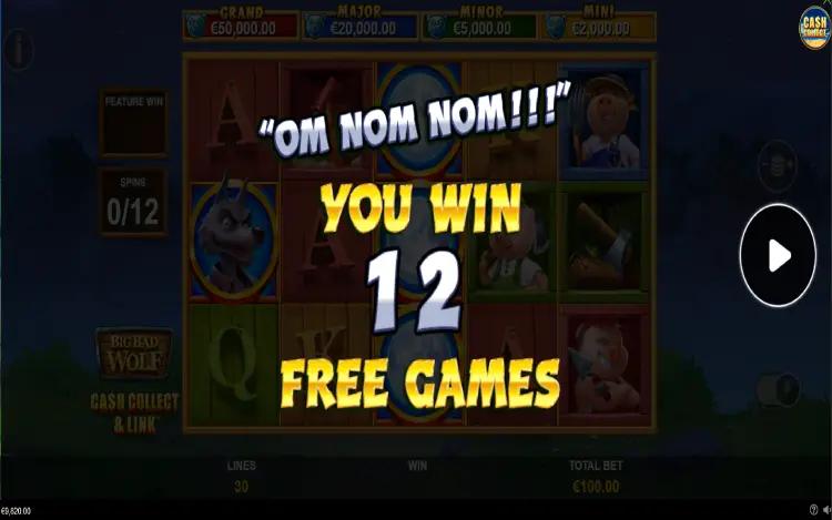 Big Bad Wolf Cash Collect & Link - Free Spins Feature