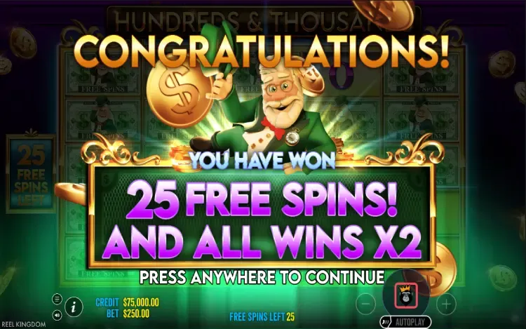 Hundreds and Thousands - Free Spins Feature