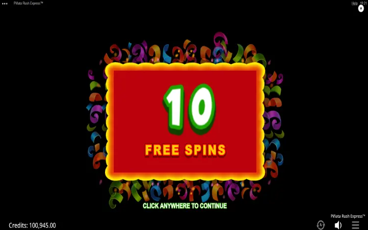 Pinata Rush Express - Free Spins Feature