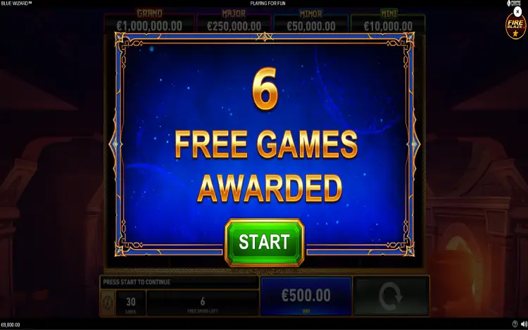 Blue Wizard - Free Spins Feature