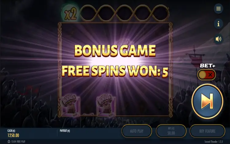 Second Thunder - Free Spins Feature