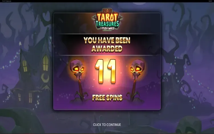 Tarot Treasures - Free Spins Feature