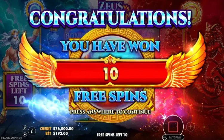Zeus Vs Typhon - Free Spins Feature